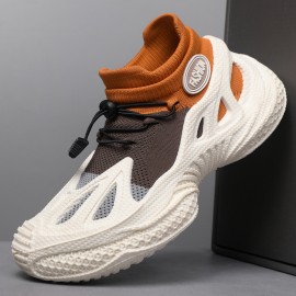 Men's Sneakers Breathable Mesh Lightweight Tennis Shoes - Mid-Top Casual Sneakers with Cushioned Sole & for Gym, Running, Walking, Outdoor - Spring/Fall Sneakers Suitable for Men