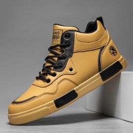 Men'S High-Top Sneakers Suitable for Outdoor Travel, Fashionable for All Seasons, Versatile for Walking And Skateboarding, Comfortable And Durable, Available in Large Sizes