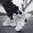 Men's Trendy Solid Chunky Shoes, Comfy Non Slip Lace Up Casual Soft Sole Sneakers Men's Outdoor Activities