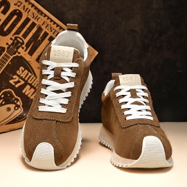 Men's All-Season Thick-Soled Sneakers - Non-Slip PVC Sole & Cushioned  Insole, Low-Top Lace-Up Casual Shoes for Gym,, Casual Attire - Heavy-Duty Durable Round Toe Design (Compatible with all Foot Types)