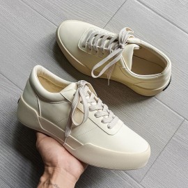 Local Warehouse Men's Shoes Thick Platform Sneakers Fashion Toe Casual Walking Shoes Low Top Breathable