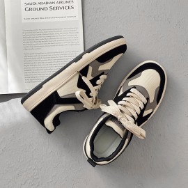 Men's Korean Style Korean K-Drama Korean Fashion Sneakers - Breathable Low-Top Round Toe Flat Sole Casual School & Daily Wear Korean Footwear (Hand Washable Fabric) - - Student Shoes for & Men, Women Shoes