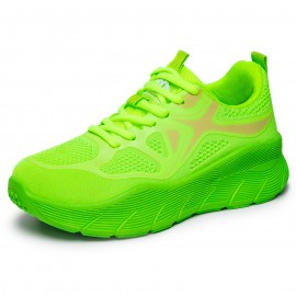Women'S Knit Sneakers | Lightweight Low Cut Casual Shoes, Breathable Mesh Soft Sole Running Flats, Comfortable Everyday Wear, Lace-up Closure, Solid Color, Sports Style