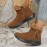 Elegant Women'S Thick-Bottomed Round-Toe Snow Boots | Solid Color Ankle Boots with Side Zipper Closure, Fashionable Minimalist-Style Casual Shoes, Comfortable and Versatile for Outdoor Parties, Weddings, Music Festivals, Holidays, Travel