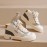 Women's Fall High Top White Sneakers Platform Height Increase Design Fashion Casual Skate Shoes