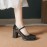 [sneakers] New Style Small Shoes | Thick Sole Single Strap Retro High Heels Women'S Shoes with PVC Upper, Fabric Insole, and Rubber Sole