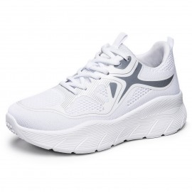 Women'S Knit Sneakers | Lightweight Low Cut Casual Shoes, Breathable Mesh Soft Sole Running Flats, Comfortable Everyday Wear, Lace-up Closure, Solid Color, Sports Style