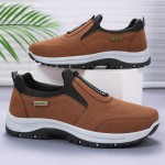Men'S & Unisex Large Size Slip-On Sneakers | Low-Top Dad Shoes with Cushioned Upper & PVC Sole, Comfortable Walking Shoes for Seniors & Heavy Walkers - All-Terrain Traction, Easy On/Off, Available in Wide Widths