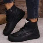 Women' & Unisex Korean-Style High-Top Sneaker - Upper & PVC Sole, Slip-Resistant -Terrain Traction, -Season Outdoor Shoes Suitable for Casual Wear,, Urban Style - Wear-Resistant