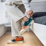 Summer New Men's Color-Block Canvas Shoes, Niche Breathable Trendy, Versatile Sports Casual Board Shoes