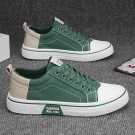 Spring And Autumn Men'S Fashion Canvas Sneakers - Lightweight, Comfortable, Trendy Skateboard Shoes for Street Style