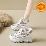 Chunky Dad Sneakers Women High Top Platform Fashion Shoes Warm Lined Casual Student Wear